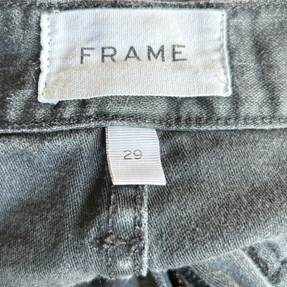 FRAME Moto Zip high-rise Jeans Pant in Washed Black Sz 29 - Picture 11 of 14
